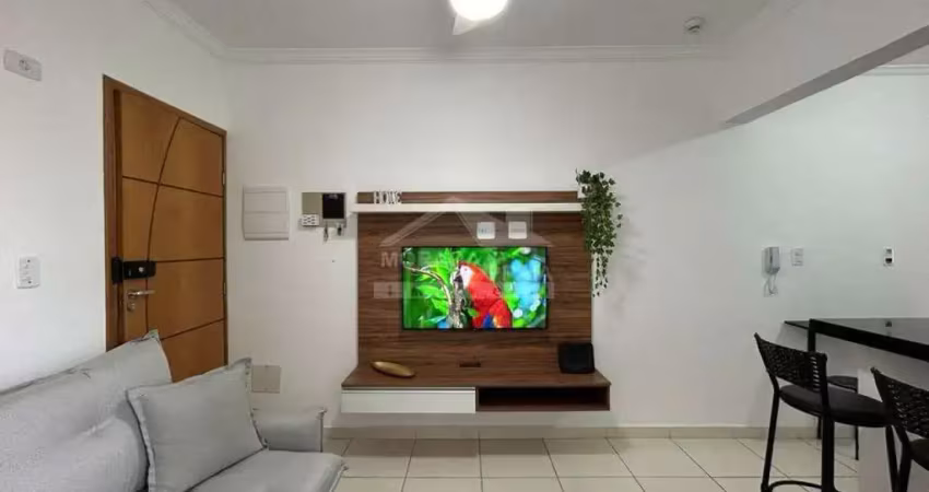 Apartamento 1 dormitório mobiliado no boqueirão, com varanda  com fechadamento em vidros e com tela.