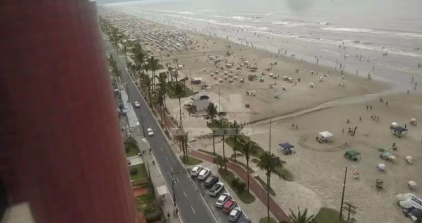 Apartamento frente ao mar no caiçara, 2 dormitórios, sacada, confira em praia grande.