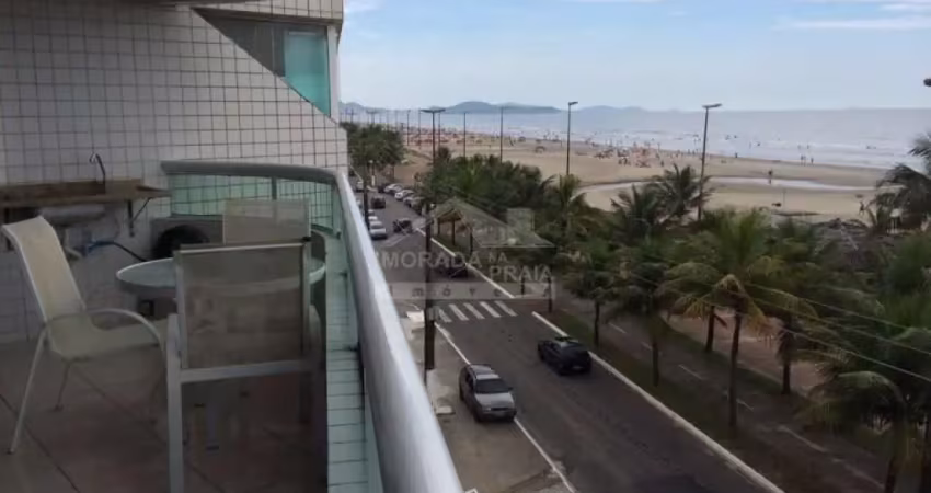 Apartamento de frente ao mar e vista definitiva no caiçara, 3 dormitórios, confira em praia grande.