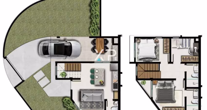 Casa em palhoça com 3 dormitórios, 1 suíte, 3 banheiros, 1 vaga xp2520