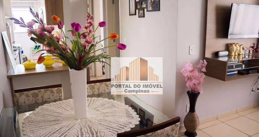 Apartamento com 2 dormitórios à venda, 50 m² por r$ 185.000,00 - residencial cosmos - campinas/sp