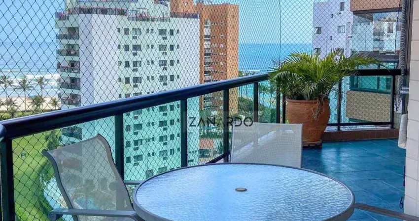 Apartamento vista mar e pé na grama 3 dormitórios sendo 1 suíte à venda, 114 m² por r$ 3.300.000 - riviera de são lourenço - bertioga/sp