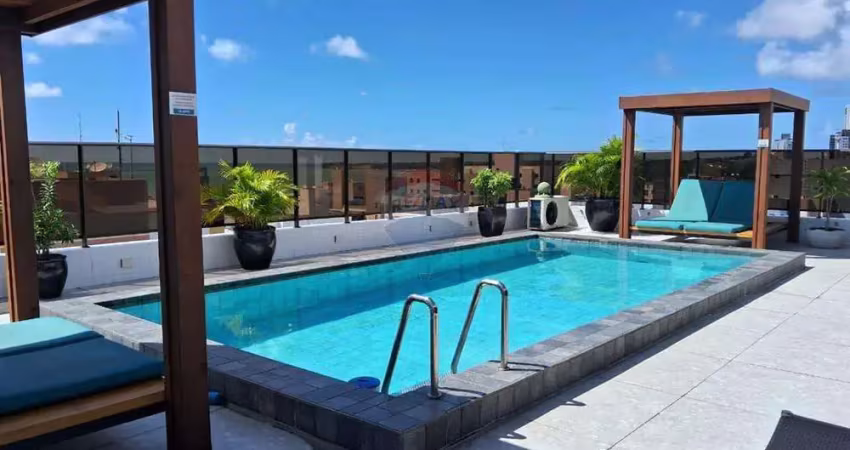 Apartamento mobiliado para locação com 59,88m², 2 quartos, sendo 1 suíte em Cabo Branco, João Pessoa - PB.
