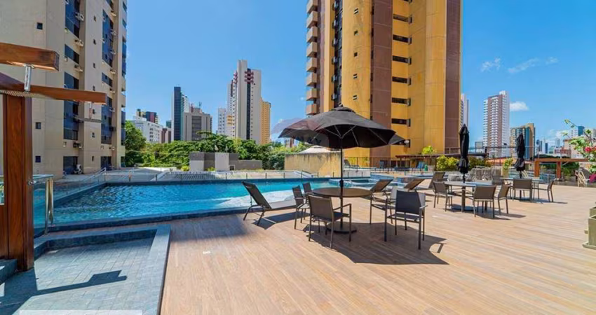 Apartamento mobiliado à venda com 2 quartos, 77m², posição sul, em Manaíra, João Pessoa