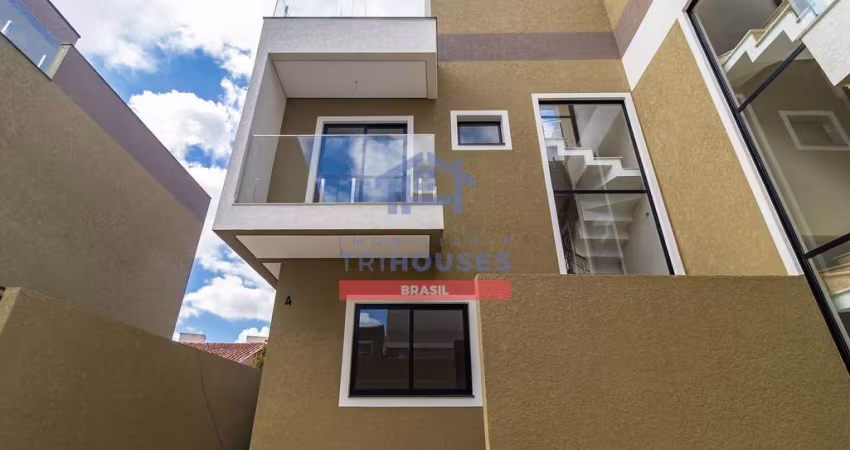 Sobrado Novo com 3 dormitórios e suite alto padrão com terraço à venda, no bairro Uberaba, Curitiba