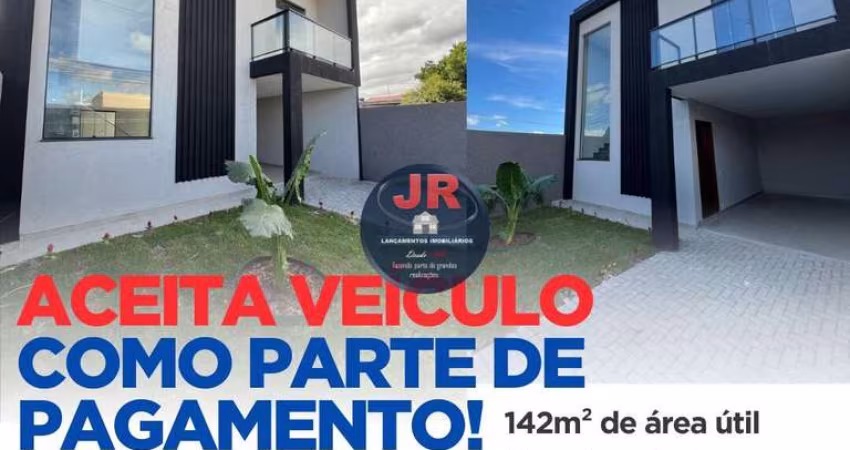 Sobrado de frente para rua, no Estação em Araucária, 3 quartos sendo uma suíte