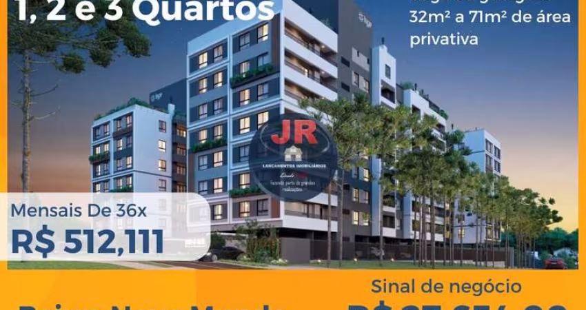 Apartamentos na planta, de 1, 2 e 3 quartos, na melhor localização do Novo Mundo