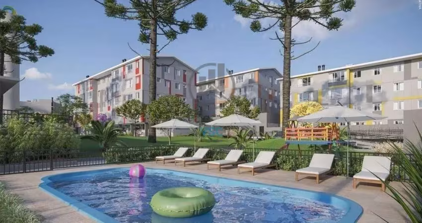 Apartamento com dois quartos e vaga livre e coberta, no santa cândida