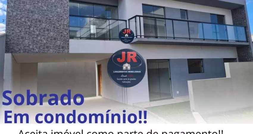 Sobrado em condomínio não geminado a venda em pinhais, pode colocar portão privativo, aceita permuta