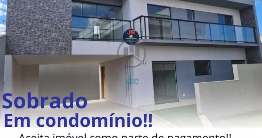Sobrado em condomínio não geminado a venda em pinhais, pode colocar portão privativo, aceita permuta