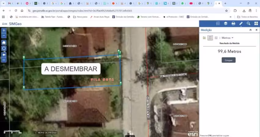 Terreno à venda na Rua Alberto Felippi, 1041, Vila Nova, Joinville