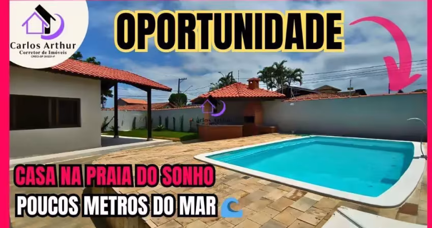 Casa na praia do sonho com piscina  próximo a praia itanhaém-sp