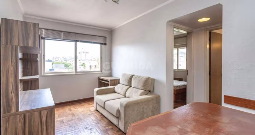 Apartamento mobiliado com 1 dormitório e 1 vaga de garagem no bairro Santana