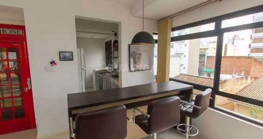 Apartamento mobiliado com churrasqueira e 1 dormitório para alugar no bairro boa vista.