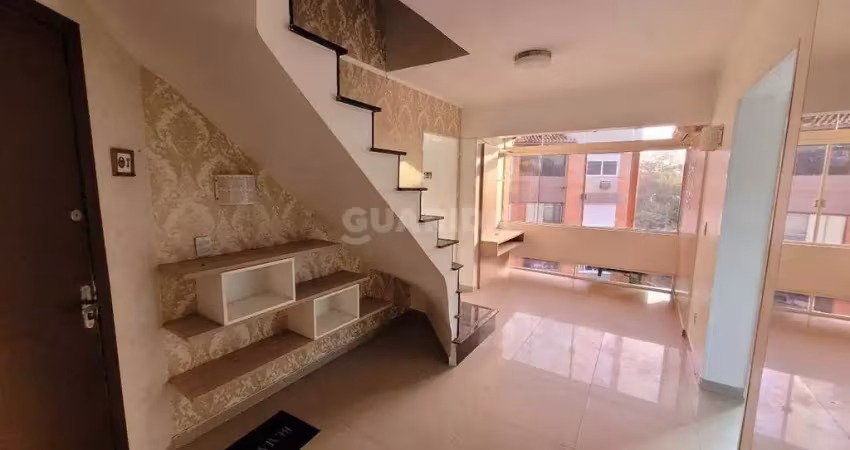 Cobertura semimobiliada de 3 dormitórios, sendo 1 suíte, no bairro ipanema. imóvel com 113m² de área útil.