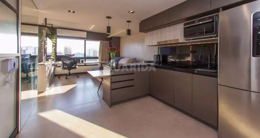 Apartamento loft mobiliado com 1 vaga de garagem no bairro menino deus!