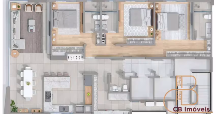Em construção apartamento rua reta ao mar com 03 suítes, balneário camboriú