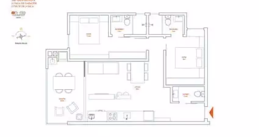 Apartamento 2 quartos para venda no bairro são francisco de assis em camboriú