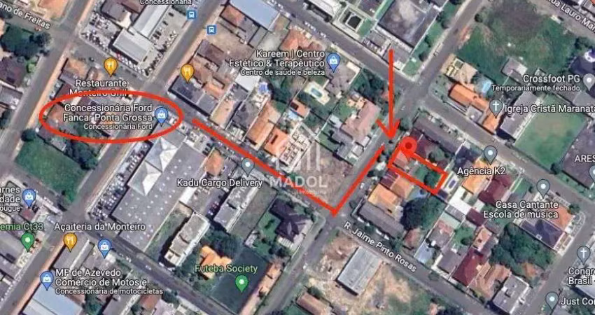 Terreno à venda, 555 m² por r$ 550.000,00 - jardim carvalho - ponta grossa/pr