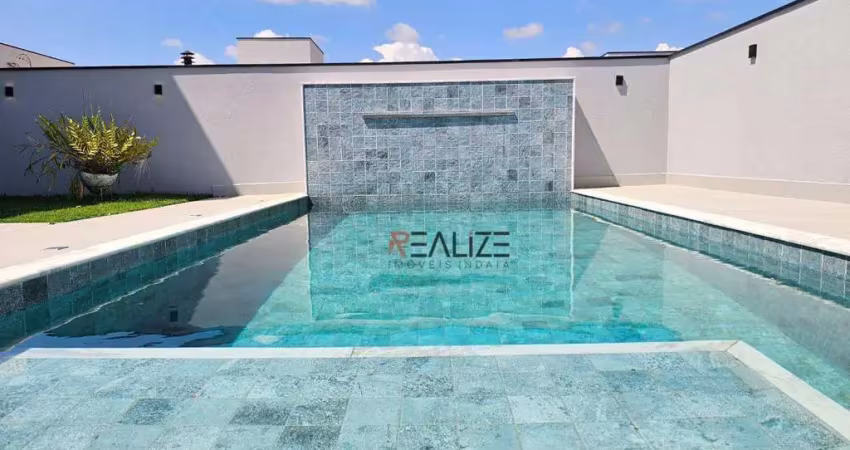 Quintal com amplo espaço e uma bela piscina, Sobrado à venda, 258 m² por R$ 1.970.000 - Condomínio Fechado - Indaiatuba/SP