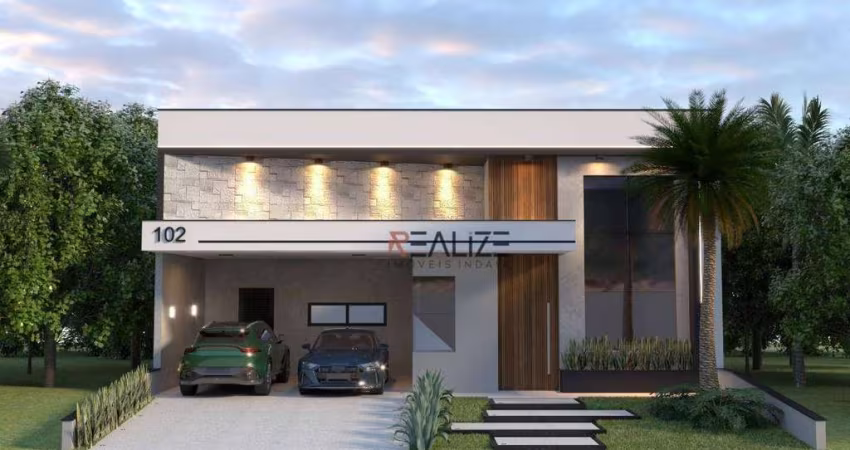 Casa térrea com 3 suítes e escritório à venda, 191 m² por R$ 1.950.000 - Condomínio Dona Maria Cândida - Indaiatuba/SP