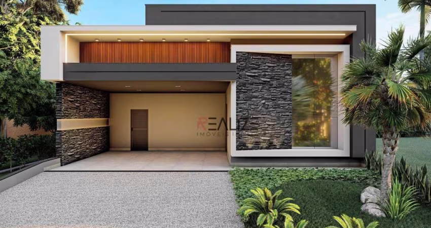 Modernidade e sofisticação casa térrea com escritório à venda, 210 m² por R$ 1.750.000 - Condomínio Fechado - Indaiatuba/SP