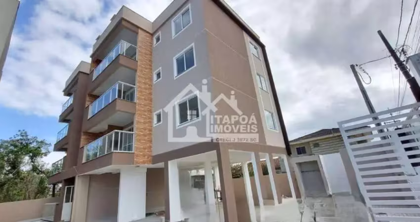Apartamento em itapoá, 2 quartos sendo 1 suíte e ampla sacada com churrasqueira