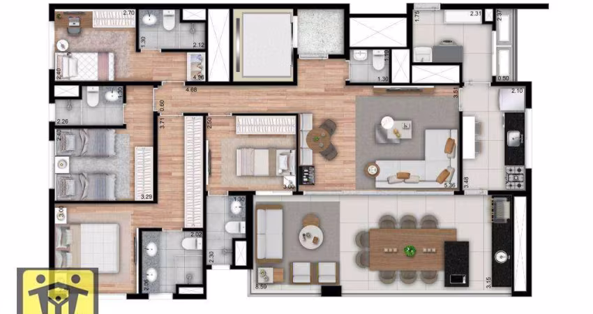 Apartamento com 4 dormitórios à venda, 146 m² por R$ 1.990.000,00 - Ipiranga - São Paulo/SP