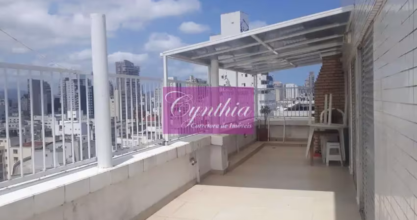 Gonzaga / santos - apartamento com 1 dormitório e churrasqueira (cobertura)
