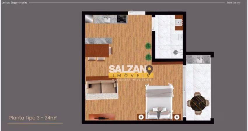 Apartamento com 1 dormitório à venda, 24 m² por R$ 350.000 - Vila Carrão - São Paulo/SP