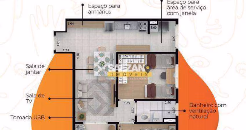 Apartamento com 2 dormitórios à venda, 63 m² por R$ 450.000,00 - Jardim das Nações - Taubaté/SP