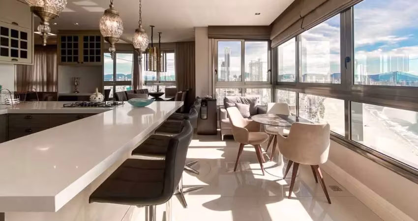 Apartamento mobiliado frente mar com 4 suítes para locação anual no ed. apogee em balneário camboriú