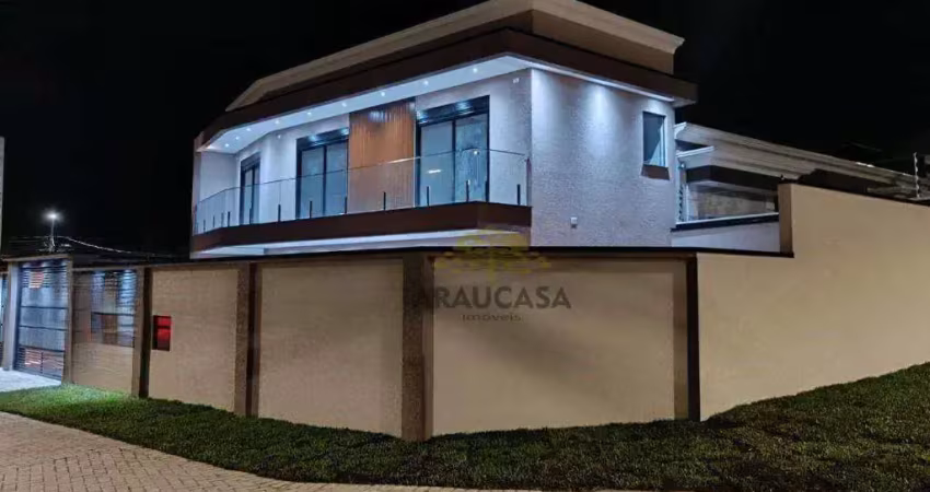 Lindo sobrado de esquina 136 m²  r$ 1.350.000 - vila nova - araucária/pr