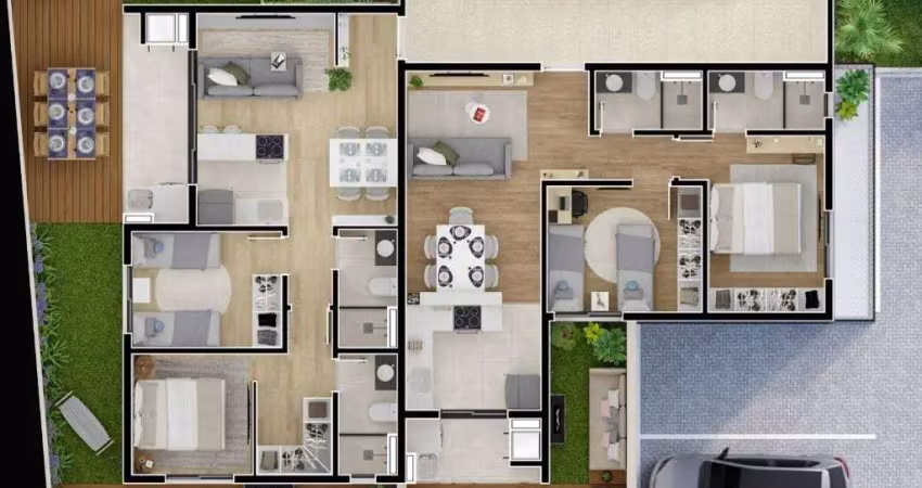 Apartamento térreo 102 - gardem - campina da barra - araucária / pr