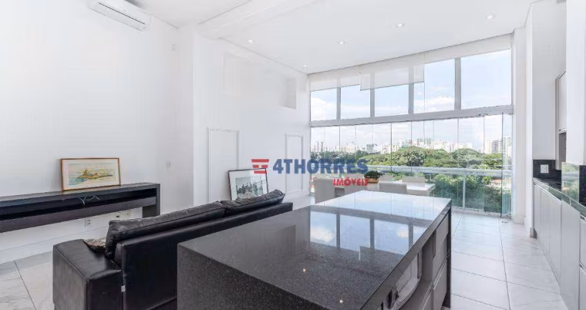 Apartamento com 1 dormitório para alugar, 85 m² por R$ 12.454,92/mês - Brooklin Paulista - São Paulo/SP