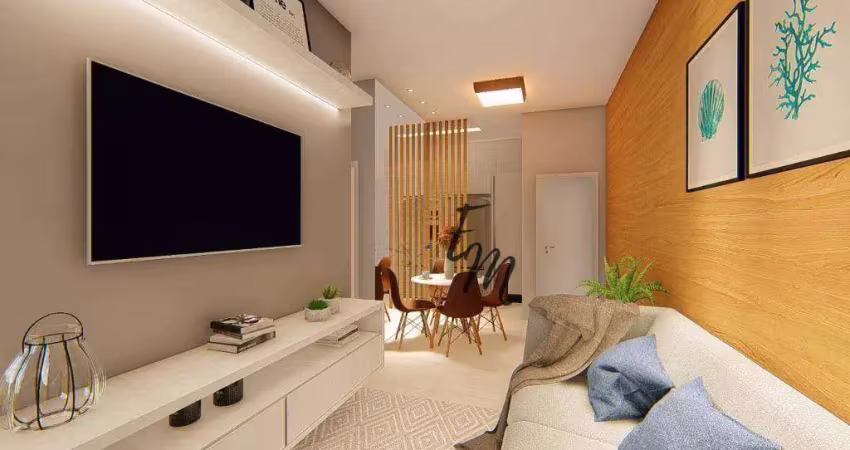 Apartamento com 2 dormitórios à venda, 60 m² por r$ 315.000,00 - vila guilhermina - praia grande/sp