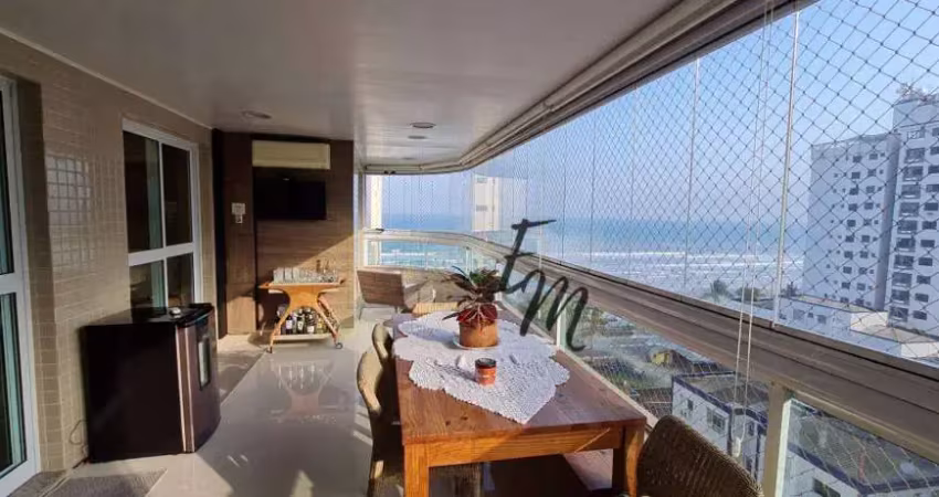 Apartamento 03 dormitórios mobiliado com vista mar no caiçara - praia grande são paulo