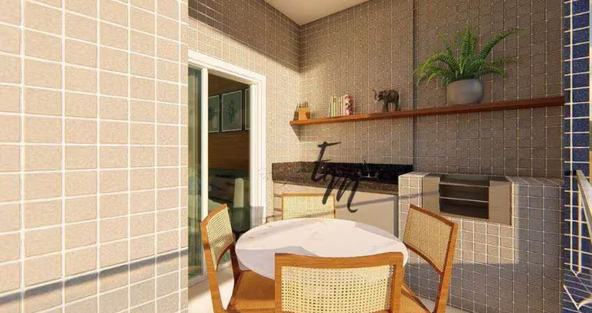 Apartamento com 2 dormitórios à venda, 60 m² por r$ 315.000,00 - vila guilhermina - praia grande/sp