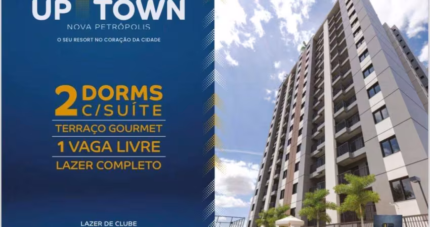 Apartamento 55m2, 02 dormitórios C/Suíte, Sacada Gourmet, 01 VG - UP TOWN - Bairro Nova Petrópolis - SBC