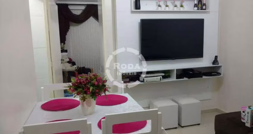 Lindo apartamento de 1 dormitório semi mobiliado na quadra da praia do gonzaguinha