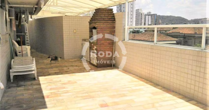 Apartamento Garden com piscina e churrasqueira para locação em Santos, localizado no bairro do Gonzaga.