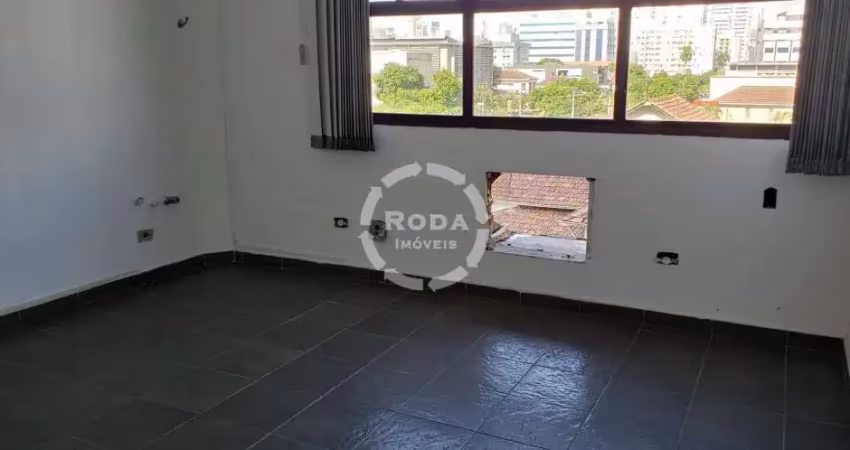 Explore esta oportunidade imperdível de locação de uma sala comercial com 56m² com 1 vaga no boqueirão em santos