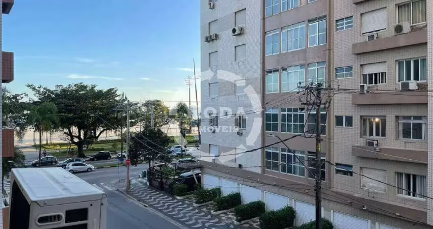 Apartamento alto padrão, totalmente reformado, com vista mar, 3 dormitórios, 1 suíte, dependência completa, na vila rica, em santos/sp.
