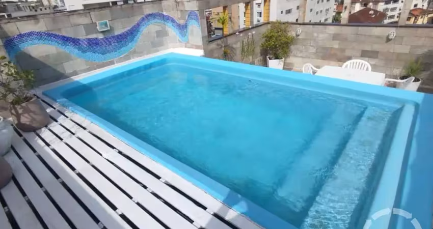 Cobertura 3 quartos (1 suíte) com piscina e churrasqueira perto da praia | vista livre e privacidade total