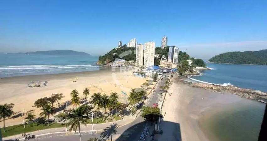 Apartamento mobiliado frente mar a venda, 4 dormitórios, 3 vagas de garagens, itararé - são vicente/sp