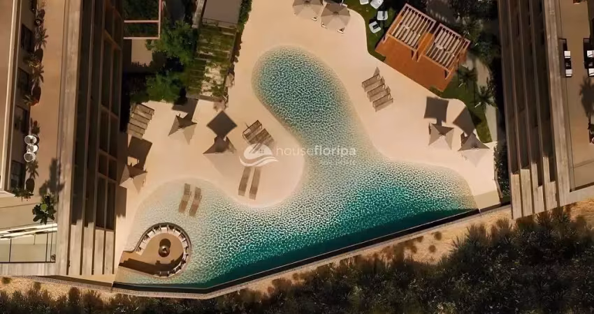Studio à venda pé na areia em condomínio clube, no novo campeche, florianópolis, sc