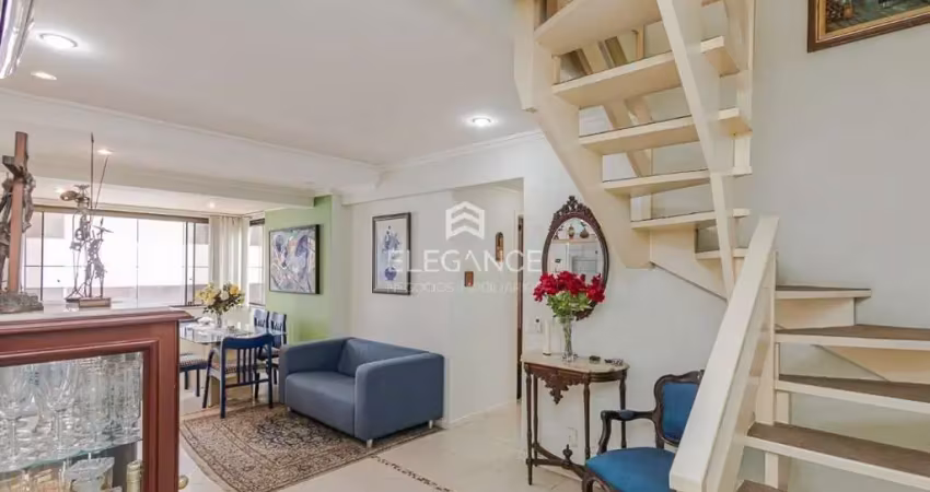 Cobertura linda para comprar com 169 m2, 3 dormitórios suíte, terraço com piscina e 2 vagas box garagem mont serrat porto alegre. elegance imóveis