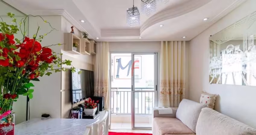 Excelente apto na Vila Liviero, 53 m² a.u., 2 dormitórios, sala, cozinha, banheiro, área de serviço, sacada, 1 vaga e lazer. (REF: 16.624)