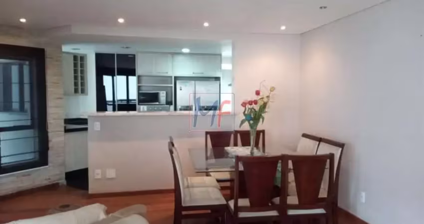 Excelente apto no bosque da saúde, 107m² a.u., 3 quartos (2 suítes), sala com 3 ambientes, cozinha, varanda, 3 vagas e lazer (ref 17.058).