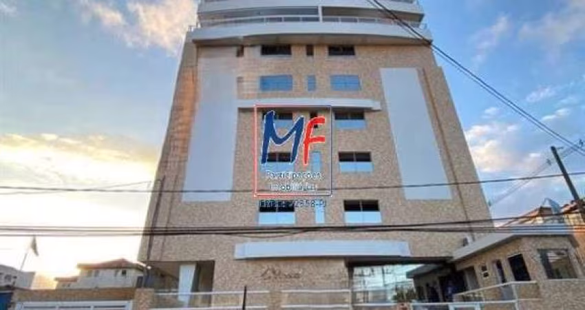 Excelente apto em São Vicente/SP, com 126m² a.u., 2 dormitórios (2 suítes), sala com 2 ambientes, cozinha planejada, varanda, 2 vagas. Aceita financiamento (REF 19.955)